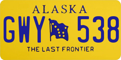 AK license plate GWY538