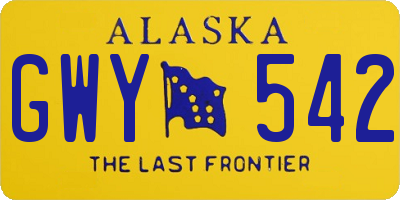 AK license plate GWY542