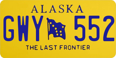 AK license plate GWY552