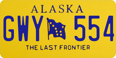 AK license plate GWY554