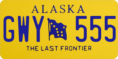 AK license plate GWY555