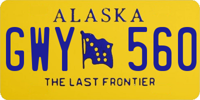 AK license plate GWY560