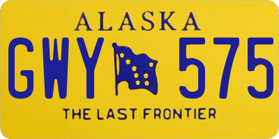 AK license plate GWY575