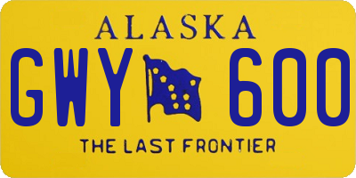 AK license plate GWY600