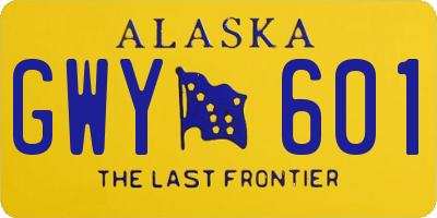 AK license plate GWY601