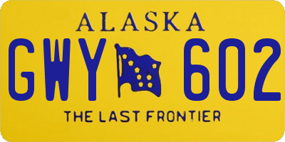 AK license plate GWY602