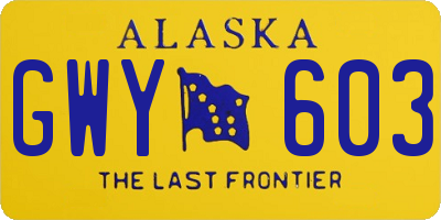 AK license plate GWY603