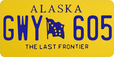 AK license plate GWY605