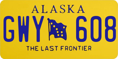 AK license plate GWY608