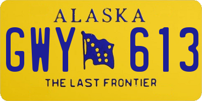 AK license plate GWY613