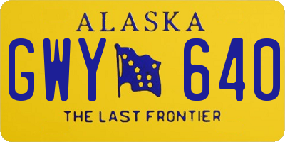 AK license plate GWY640