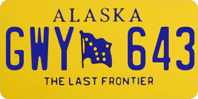 AK license plate GWY643