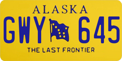 AK license plate GWY645