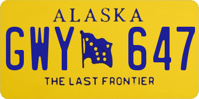AK license plate GWY647