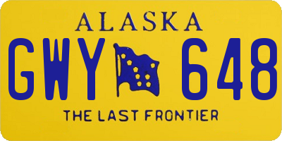 AK license plate GWY648