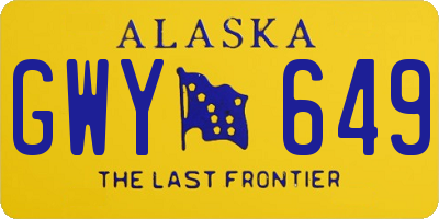 AK license plate GWY649