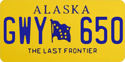 AK license plate GWY650