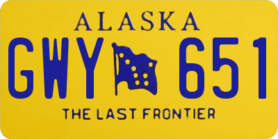 AK license plate GWY651