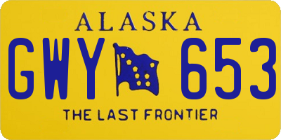 AK license plate GWY653