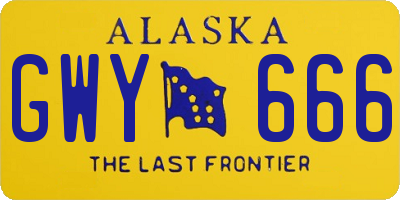 AK license plate GWY666