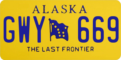 AK license plate GWY669