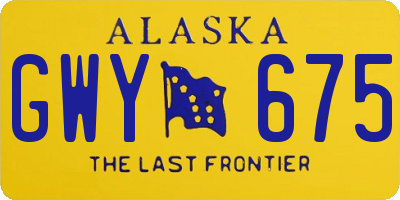 AK license plate GWY675