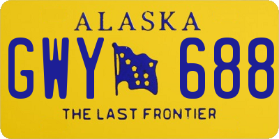 AK license plate GWY688