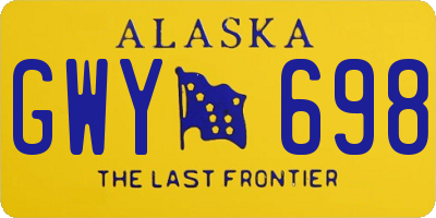 AK license plate GWY698