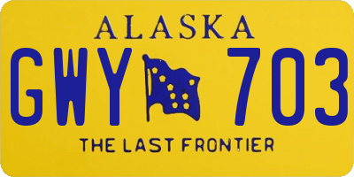 AK license plate GWY703