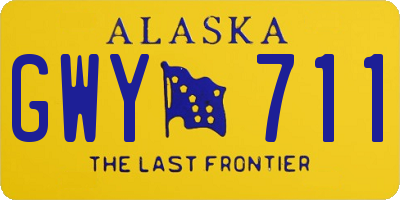 AK license plate GWY711