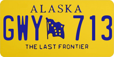 AK license plate GWY713