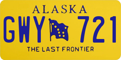 AK license plate GWY721