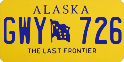 AK license plate GWY726