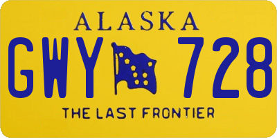 AK license plate GWY728