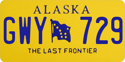 AK license plate GWY729