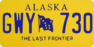 AK license plate GWY730