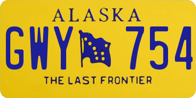 AK license plate GWY754