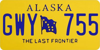 AK license plate GWY755