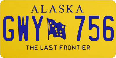 AK license plate GWY756