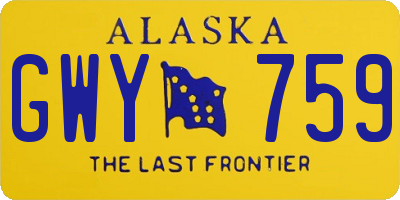 AK license plate GWY759
