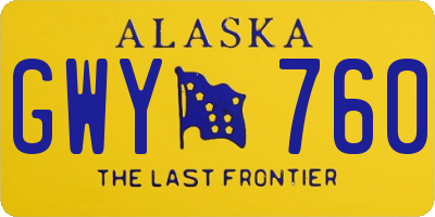 AK license plate GWY760