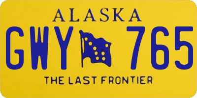 AK license plate GWY765