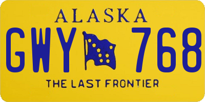 AK license plate GWY768