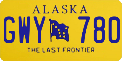 AK license plate GWY780