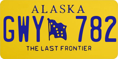 AK license plate GWY782