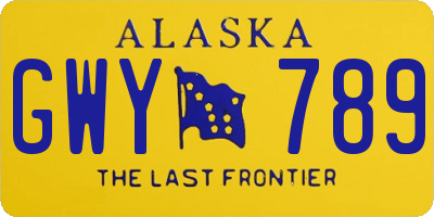 AK license plate GWY789