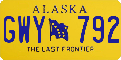 AK license plate GWY792