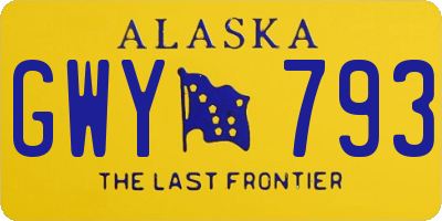 AK license plate GWY793