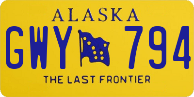 AK license plate GWY794