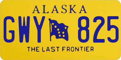 AK license plate GWY825